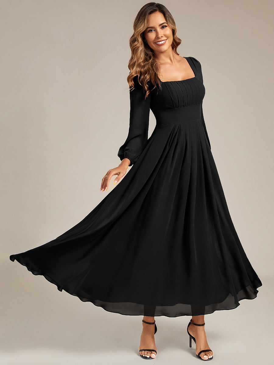 ever LYDIA|See-through Chiffon Lantern Sleeve Wedding Guest Dress