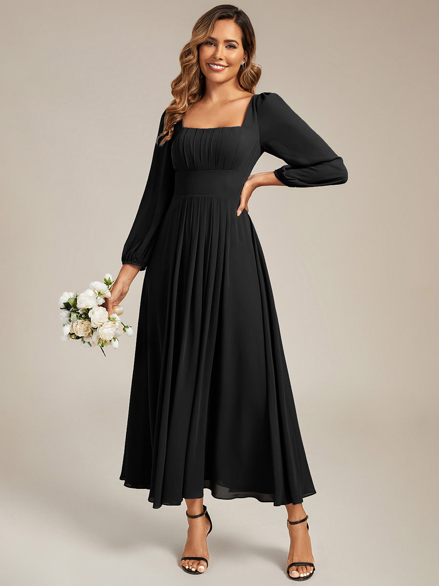 ever LYDIA|See-through Chiffon Lantern Sleeve Wedding Guest Dress