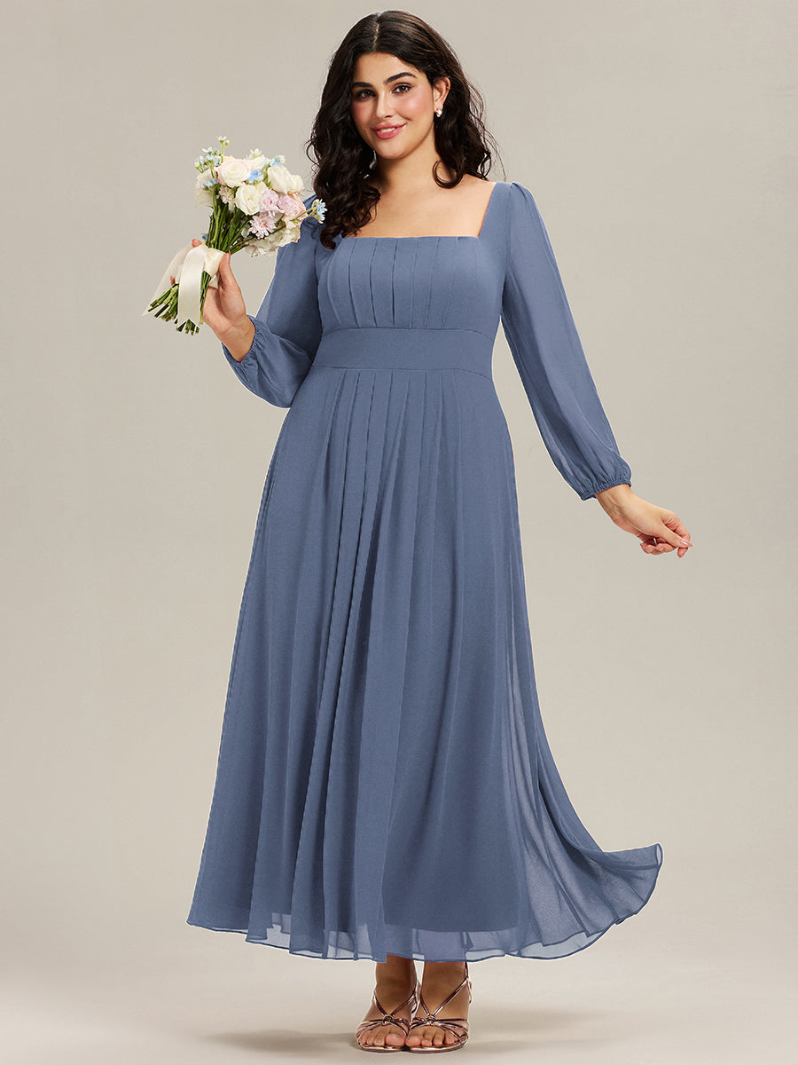ever LYDIA|See-through Chiffon Lantern Sleeve Wedding Guest Dress