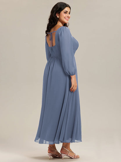 ever LYDIA|See-through Chiffon Lantern Sleeve Wedding Guest Dress