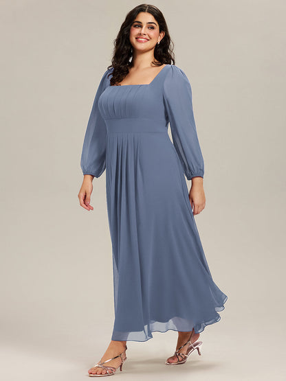 ever LYDIA|See-through Chiffon Lantern Sleeve Wedding Guest Dress