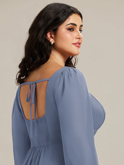 ever LYDIA|See-through Chiffon Lantern Sleeve Wedding Guest Dress