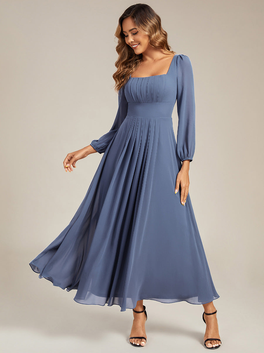 ever LYDIA|See-through Chiffon Lantern Sleeve Wedding Guest Dress