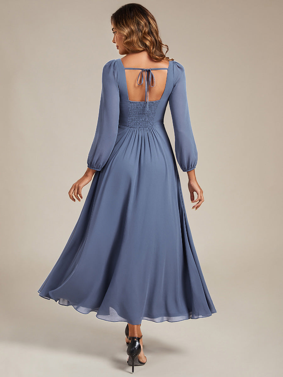 ever LYDIA|See-through Chiffon Lantern Sleeve Wedding Guest Dress