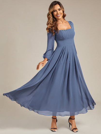 ever LYDIA|See-through Chiffon Lantern Sleeve Wedding Guest Dress