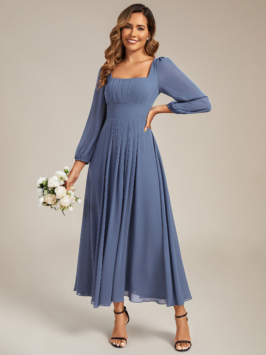 ever LYDIA|See-through Chiffon Lantern Sleeve Wedding Guest Dress