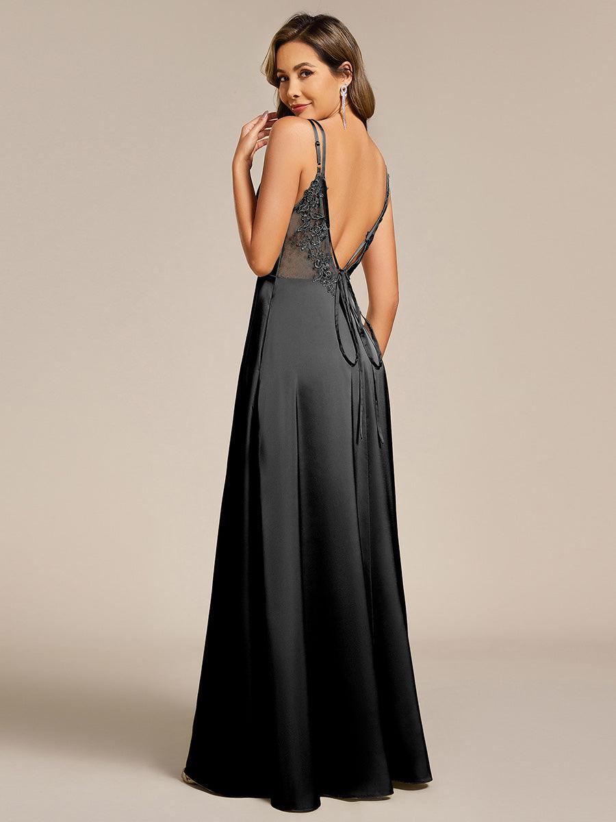 ever LONDYN|Sleeveless Backless Lace-Up  A-Line Satin Bridesmaid Dress