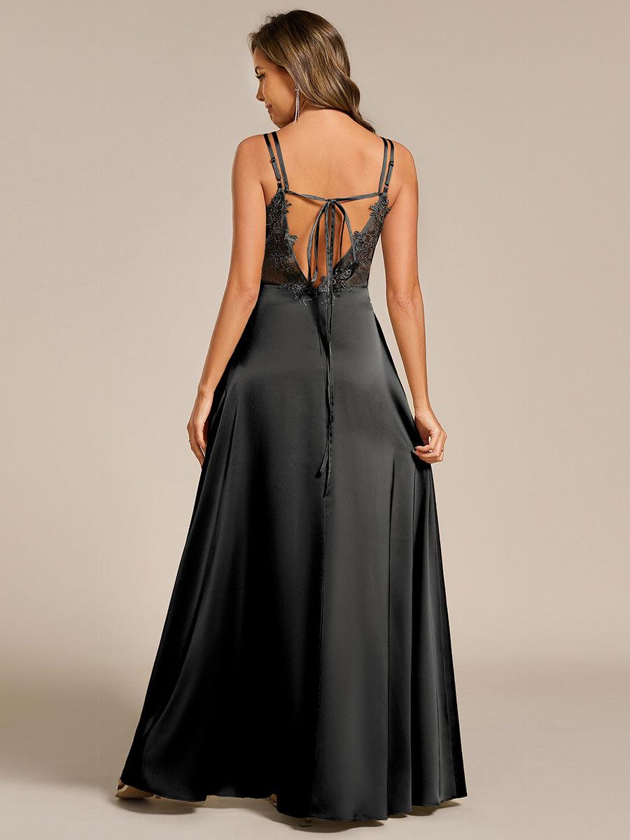 ever LONDYN|Sleeveless Backless Lace-Up  A-Line Satin Bridesmaid Dress