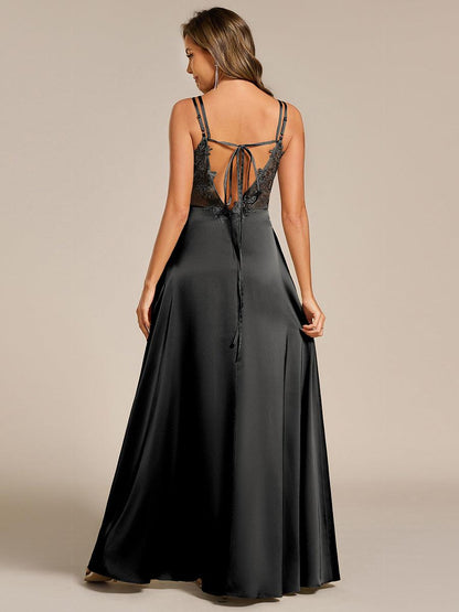 ever LONDYN|Sleeveless Backless Lace-Up  A-Line Satin Bridesmaid Dress