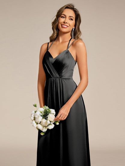 ever LONDYN|Sleeveless Backless Lace-Up  A-Line Satin Bridesmaid Dress