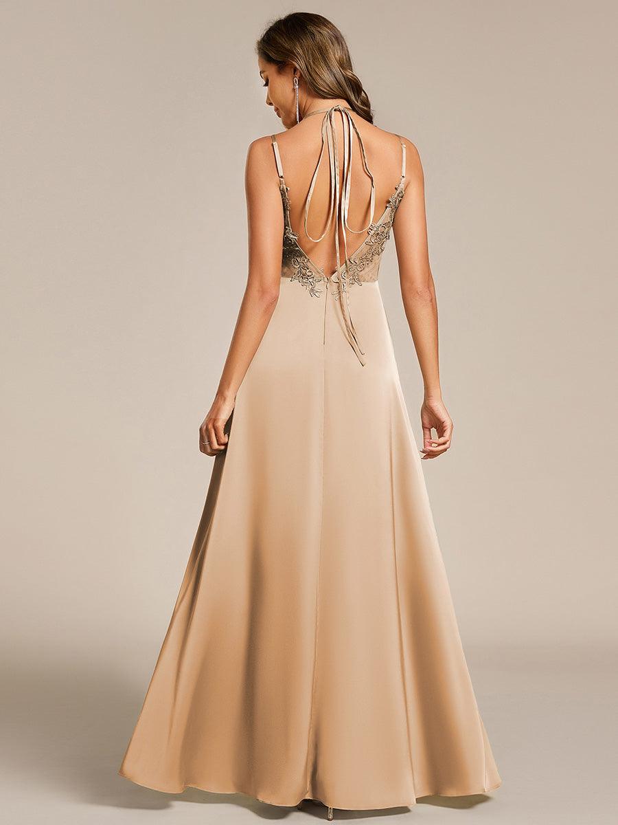 ever LONDYN|Sleeveless Backless Lace-Up  A-Line Satin Bridesmaid Dress