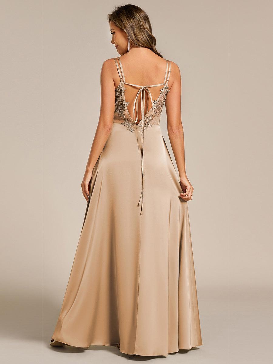 ever LONDYN|Sleeveless Backless Lace-Up  A-Line Satin Bridesmaid Dress