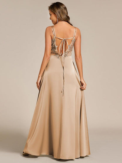 ever LONDYN|Sleeveless Backless Lace-Up  A-Line Satin Bridesmaid Dress