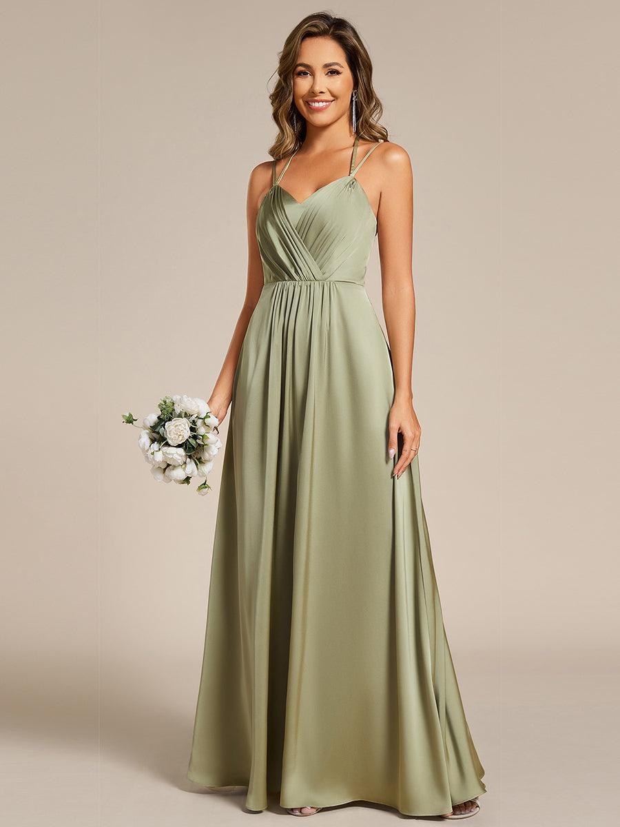 ever LONDYN|Sleeveless Backless Lace-Up  A-Line Satin Bridesmaid Dress