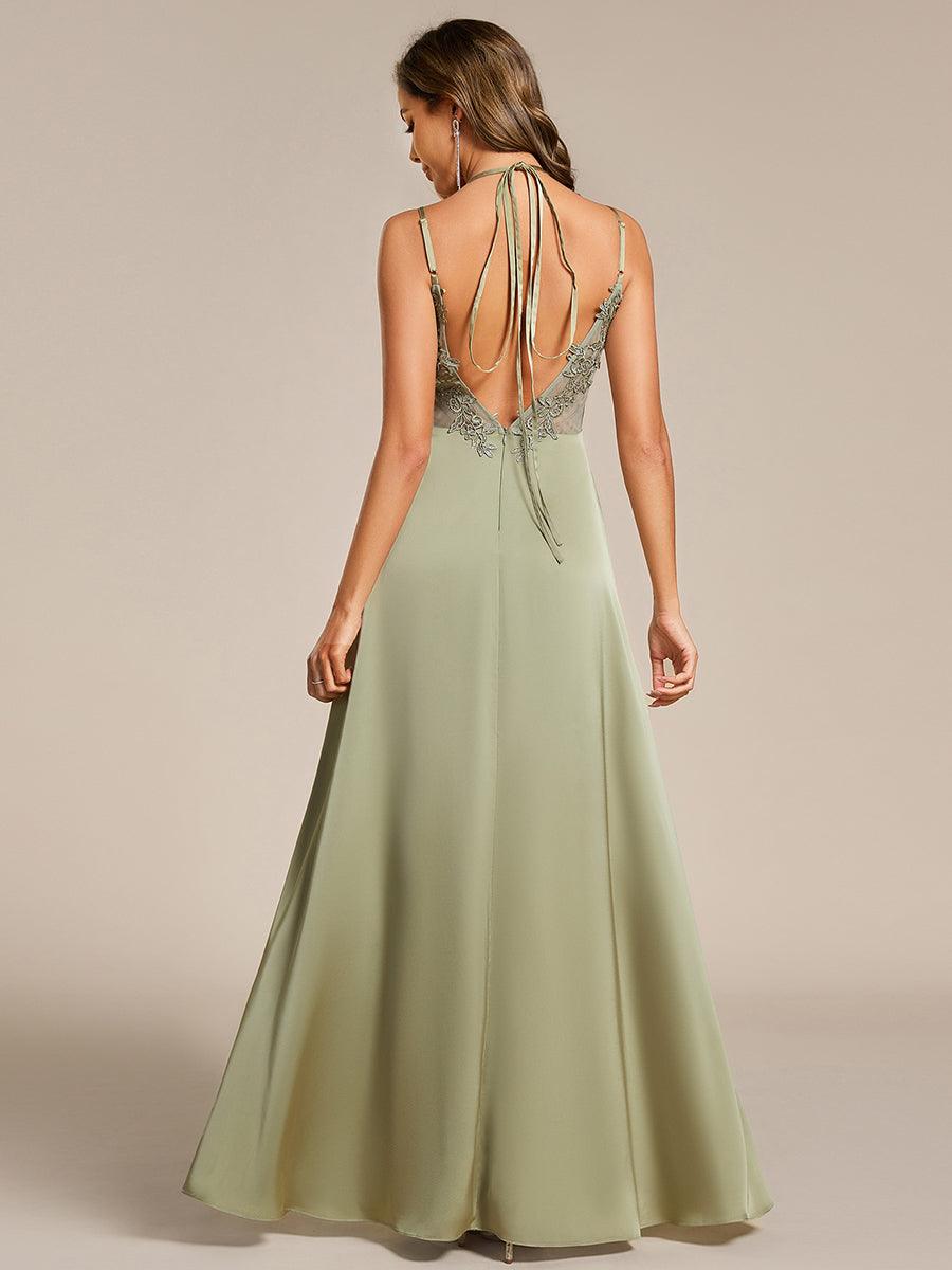 ever LONDYN|Sleeveless Backless Lace-Up  A-Line Satin Bridesmaid Dress