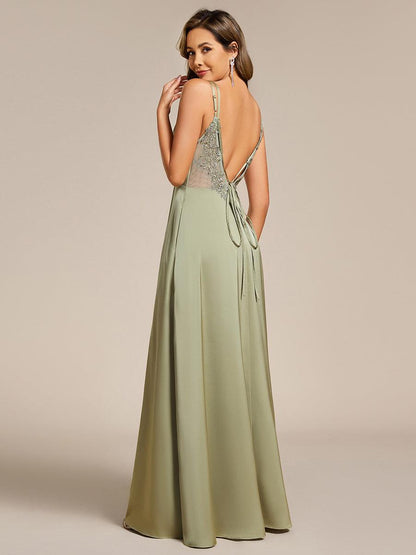 ever LONDYN|Sleeveless Backless Lace-Up  A-Line Satin Bridesmaid Dress