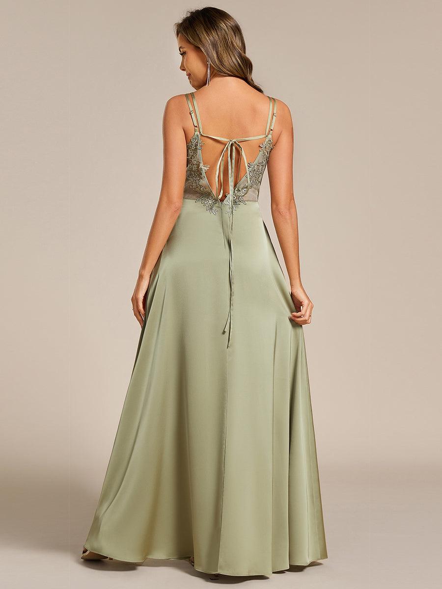 ever LONDYN|Sleeveless Backless Lace-Up  A-Line Satin Bridesmaid Dress