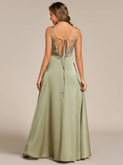 ever LONDYN|Sleeveless Backless Lace-Up  A-Line Satin Bridesmaid Dress