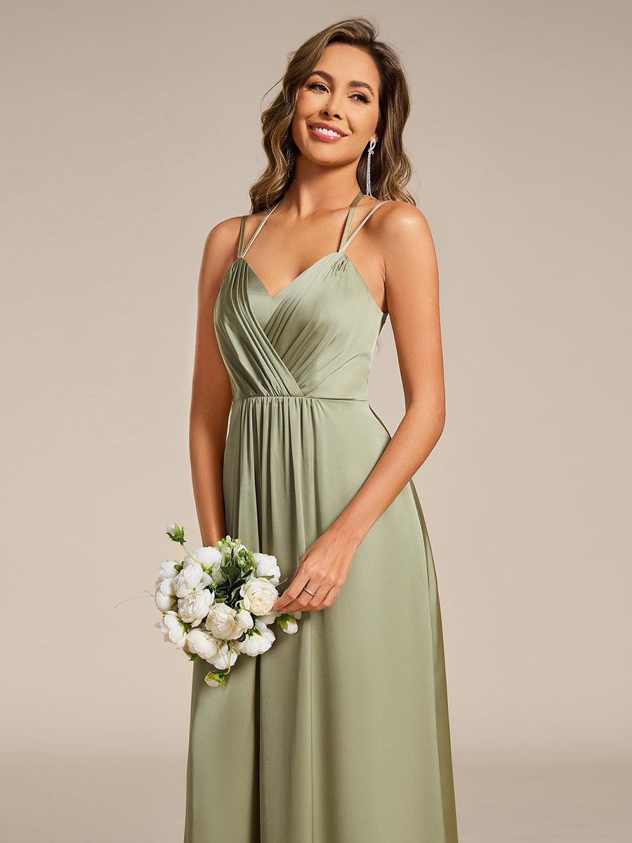 ever LONDYN|Sleeveless Backless Lace-Up  A-Line Satin Bridesmaid Dress