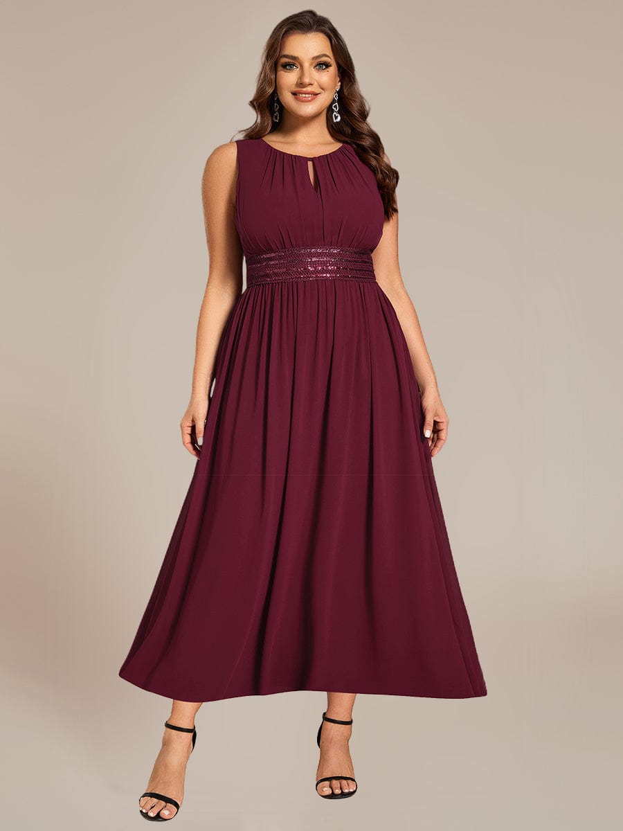 ever LIORAEL|Chiffon Midi Dress With Ruched Waist