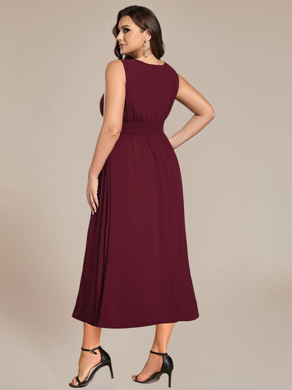ever LIORAEL|Chiffon Midi Dress With Ruched Waist