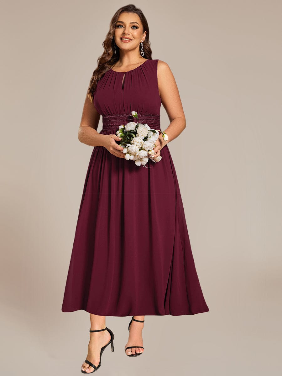 ever LIORAEL|Chiffon Midi Dress With Ruched Waist