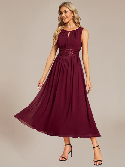ever LIORAEL|Chiffon Midi Dress With Ruched Waist