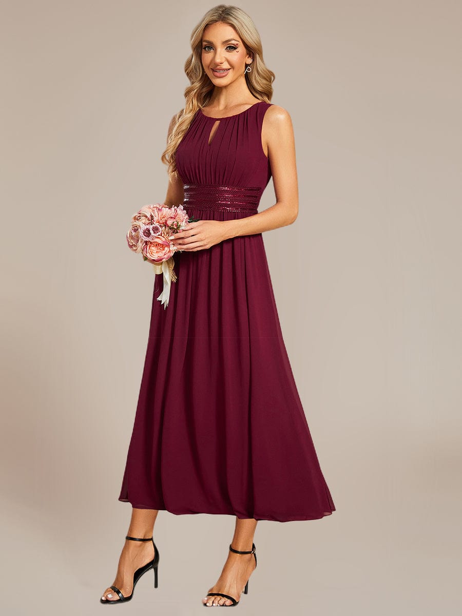 ever LIORAEL|Chiffon Midi Dress With Ruched Waist