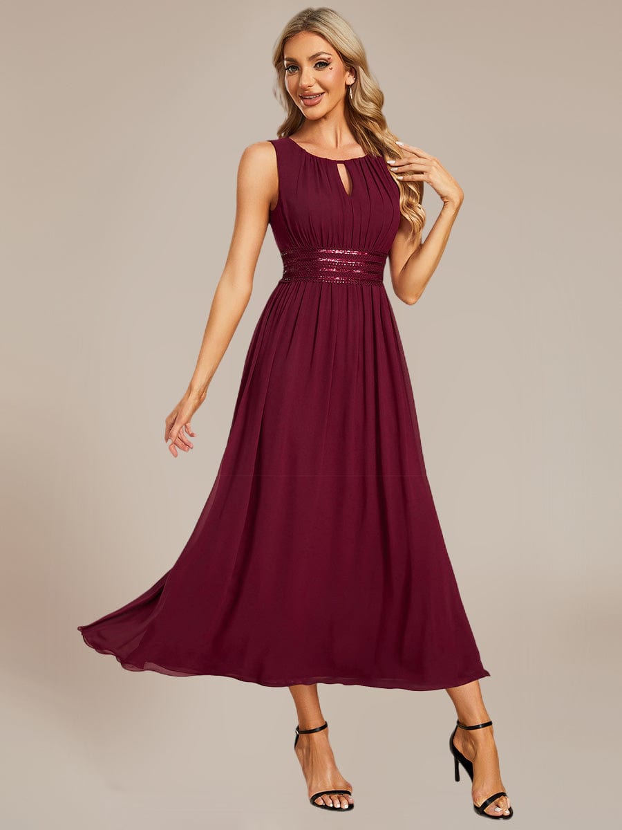 ever LIORAEL|Chiffon Midi Dress With Ruched Waist