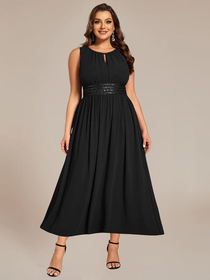 ever LIORAEL|Chiffon Midi Dress With Ruched Waist