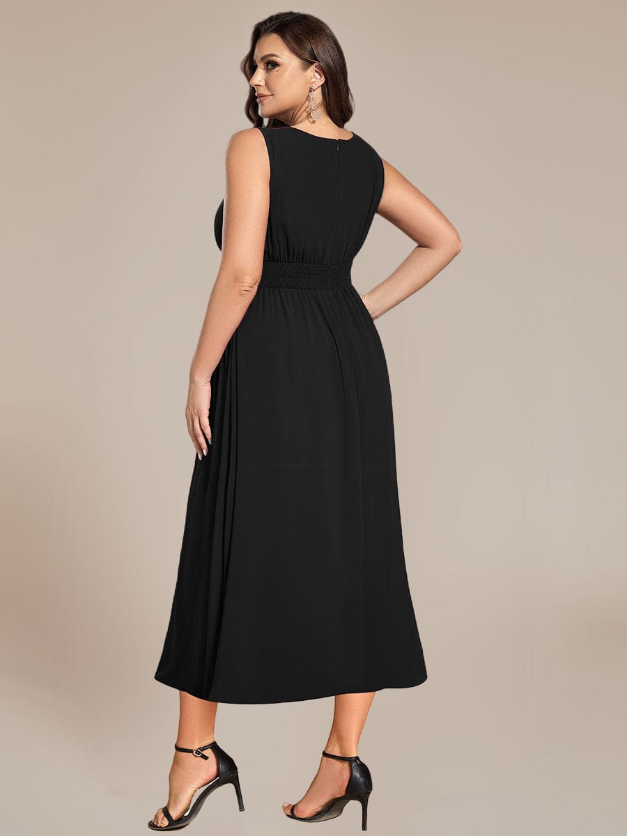 ever LIORAEL|Chiffon Midi Dress With Ruched Waist