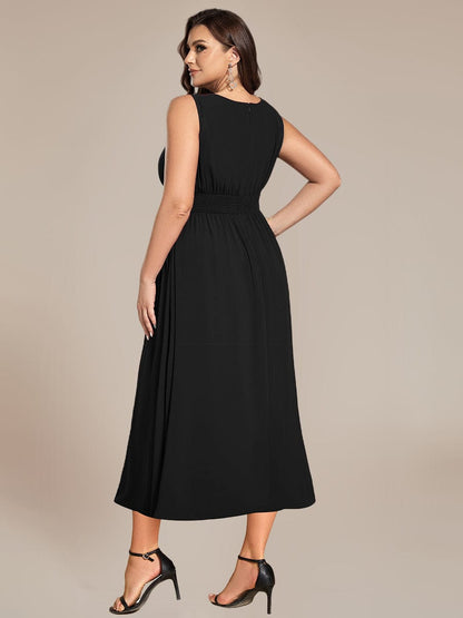 ever LIORAEL|Chiffon Midi Dress With Ruched Waist