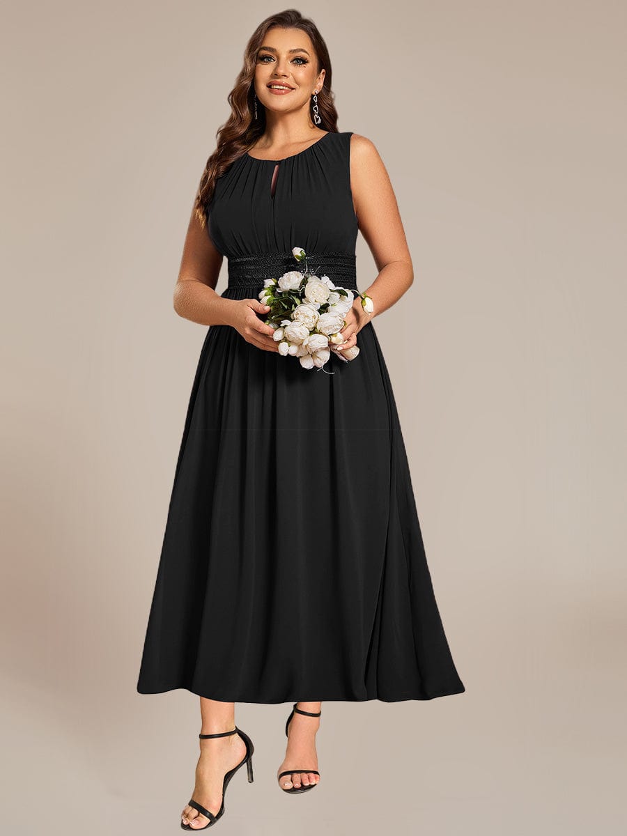 ever LIORAEL|Chiffon Midi Dress With Ruched Waist