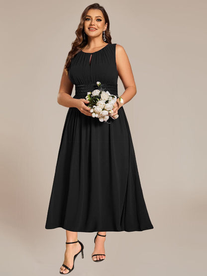 ever LIORAEL|Chiffon Midi Dress With Ruched Waist