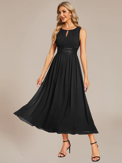 ever LIORAEL|Chiffon Midi Dress With Ruched Waist