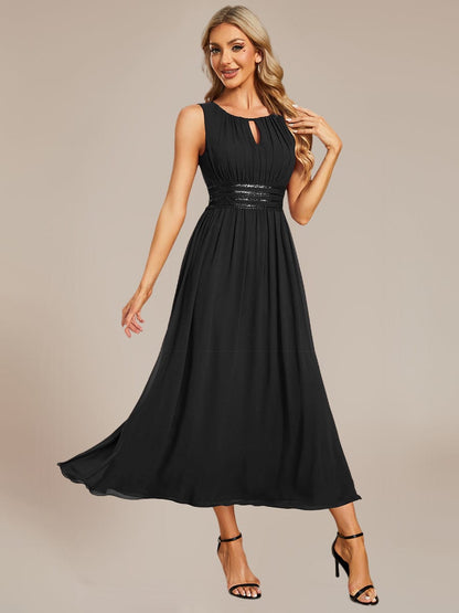 ever LIORAEL|Chiffon Midi Dress With Ruched Waist