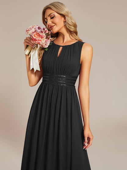 ever LIORAEL|Chiffon Midi Dress With Ruched Waist