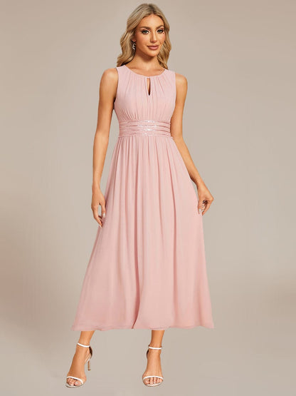 ever LIORAEL|Chiffon Midi Dress With Ruched Waist