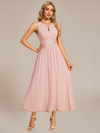 ever LIORAEL|Chiffon Midi Dress With Ruched Waist
