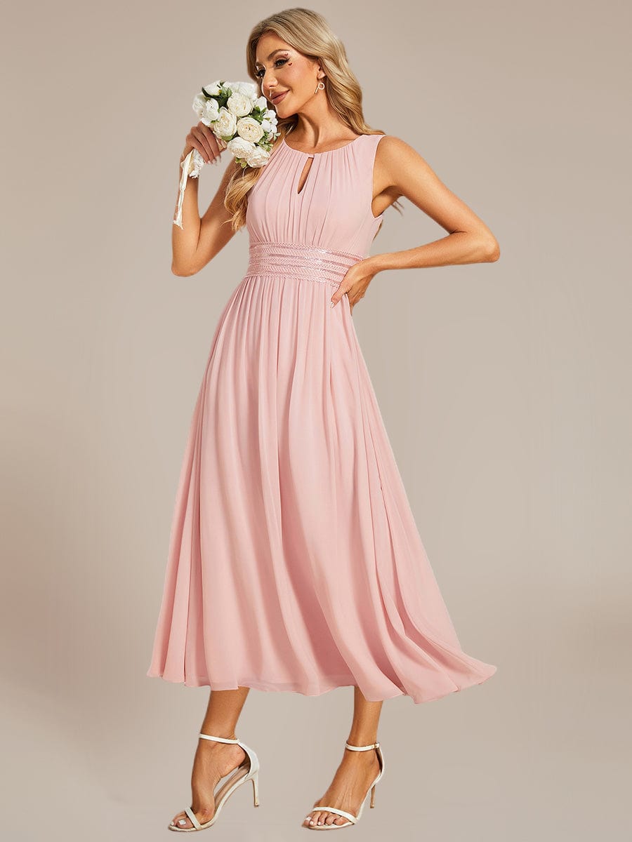 ever LIORAEL|Chiffon Midi Dress With Ruched Waist