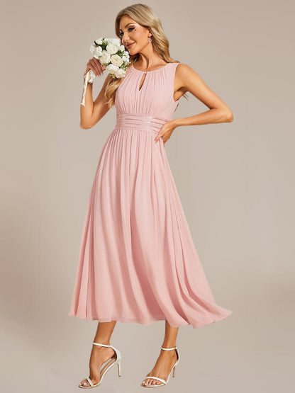 ever LIORAEL|Chiffon Midi Dress With Ruched Waist