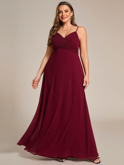 pretty NOVA|Plus Size Draped Back Criss-Cross Chiffon A-Line Dress