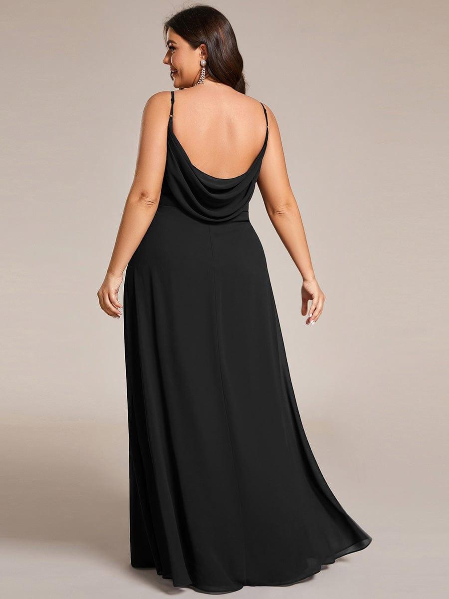 pretty NOVA|Plus Size Draped Back Criss-Cross Chiffon A-Line Dress