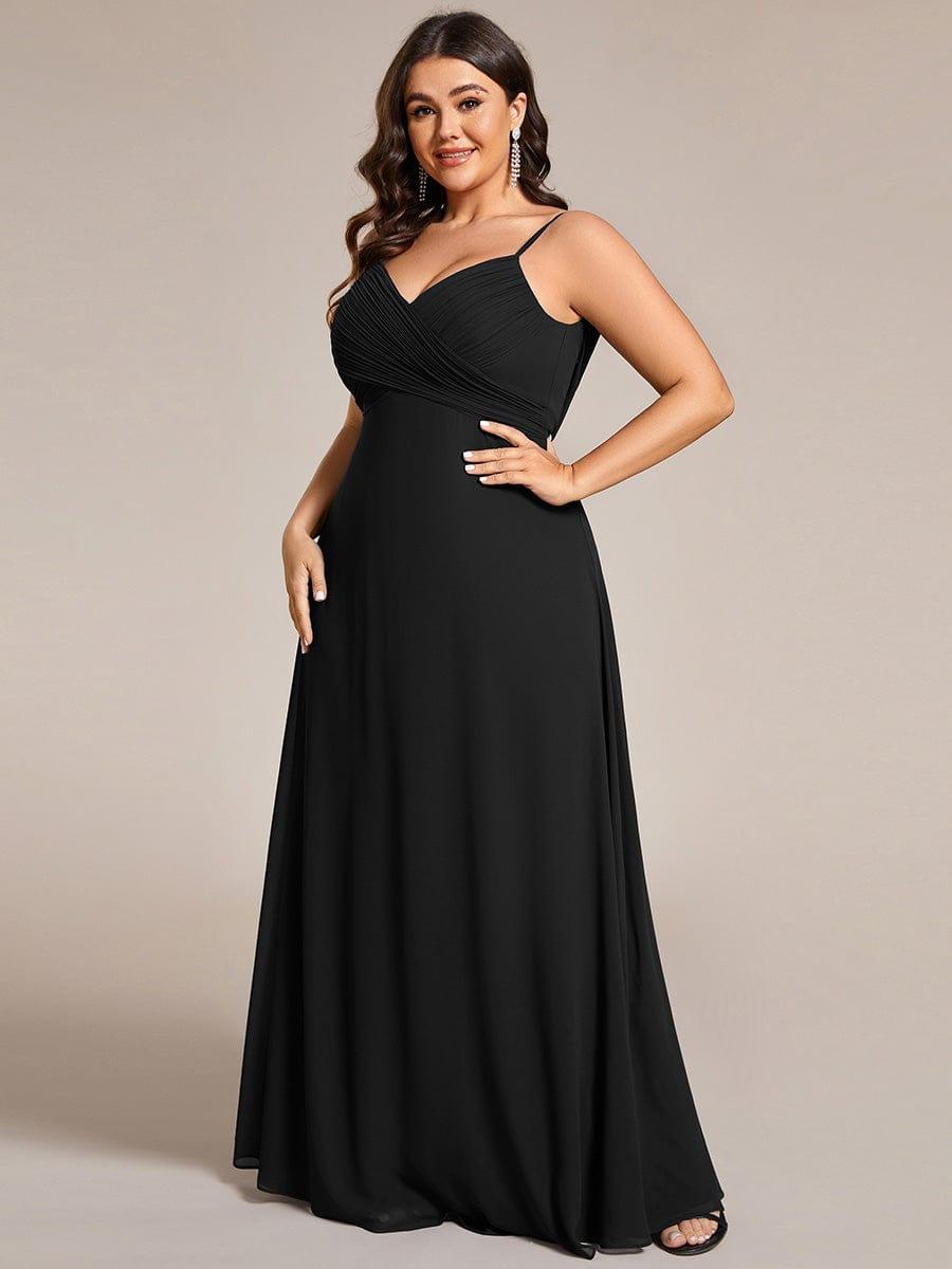 pretty NOVA|Plus Size Draped Back Criss-Cross Chiffon A-Line Dress