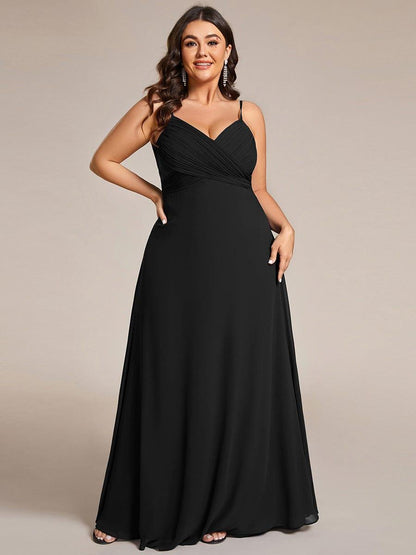 pretty NOVA|Plus Size Draped Back Criss-Cross Chiffon A-Line Dress