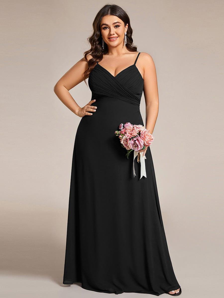 pretty NOVA|Plus Size Draped Back Criss-Cross Chiffon A-Line Dress