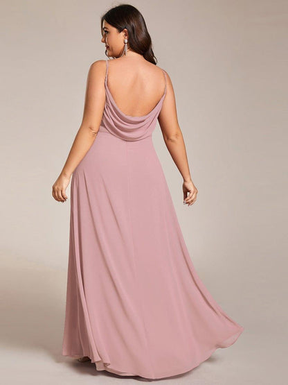 pretty NOVA|Plus Size Draped Back Criss-Cross Chiffon A-Line Dress