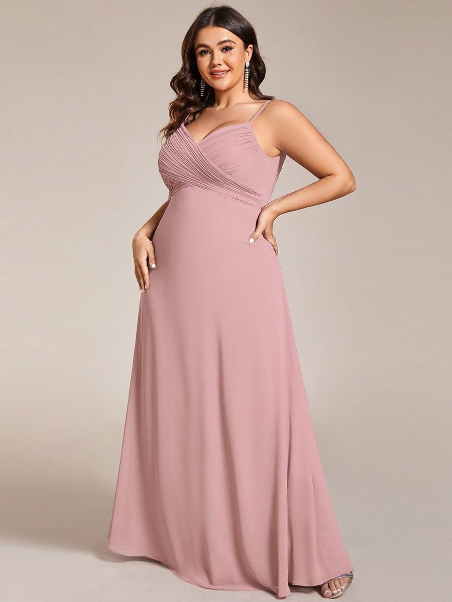 pretty NOVA|Plus Size Draped Back Criss-Cross Chiffon A-Line Dress