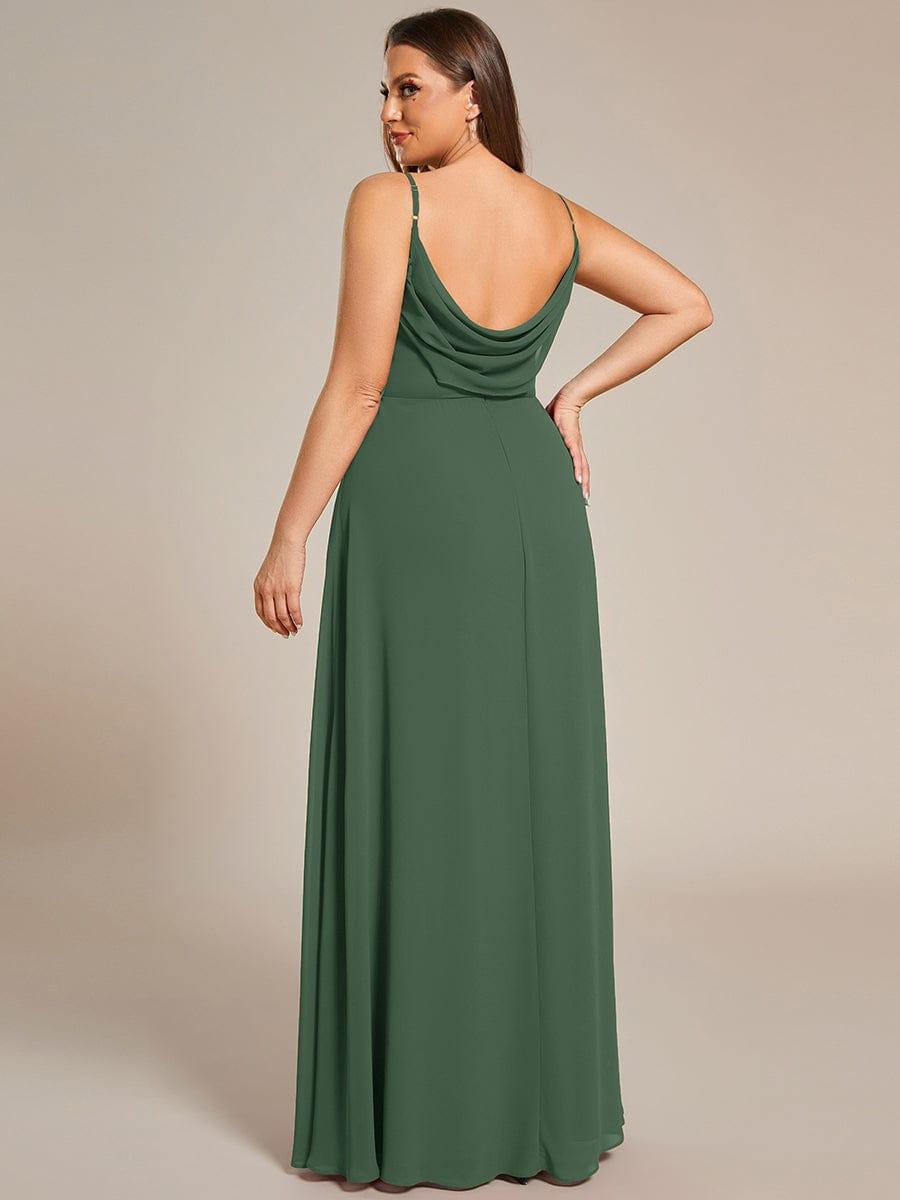 pretty NOVA|Plus Size Draped Back Criss-Cross Chiffon A-Line Dress