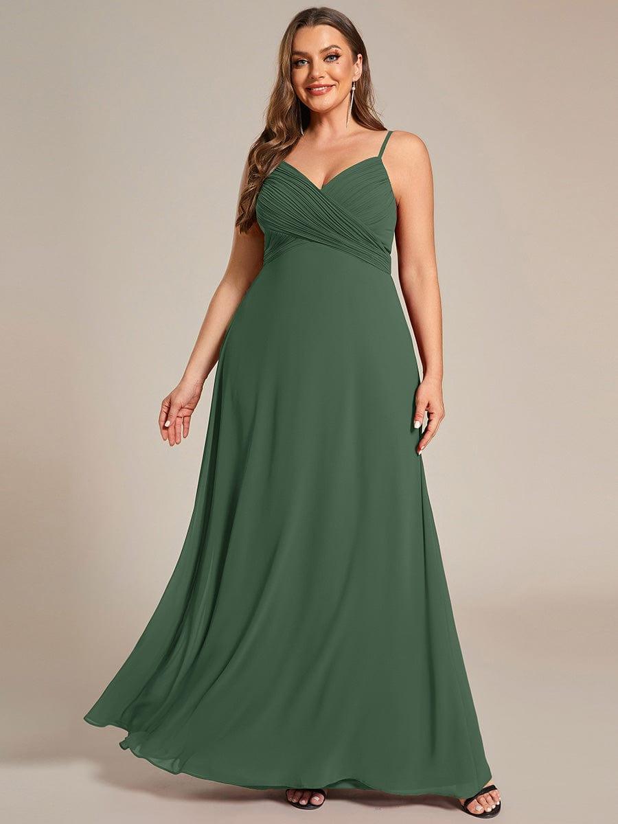 pretty NOVA|Plus Size Draped Back Criss-Cross Chiffon A-Line Dress